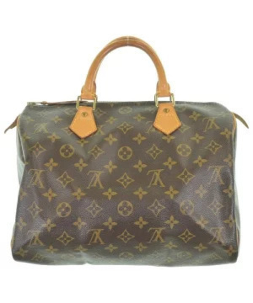 Louis Vuitton Speedy Monogram Canvas Leather Boston Bag Brown